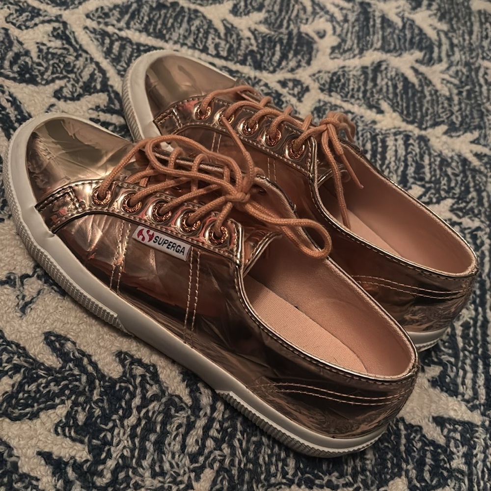Superga Metallic Rose Gold Sneakers